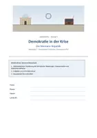 Vorschau - Arbeitsblätter - Demokratie in der Krise, Geschichte 9. Klasse - Deckblatt