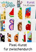 Vorschau - Mal- und Bastelvorlagen - Kunst | Pixel Art | Kunstunterricht | Kunstprojekt | Rasterbilder | Klasse 1-4 - Seite 1