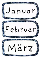 Vorschau - Poster - Kalender fürs Klassenzimmer – blau – 4 Versionen - Seite 1