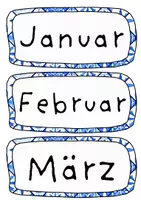 Vorschau - Poster - Kalender fürs Klassenzimmer – blau – 4 Versionen - Deckblatt