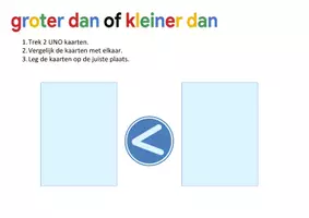 Voorbeeld - Groter dan of kleiner dan - flip game - Voorblad