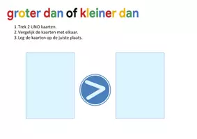 Voorbeeld - Groter dan of kleiner dan - flip game - Pagina 1