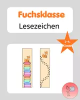 Vorschau - Mal- und Bastelvorlagen - Fuchsklasse Lesezeichen Deutsch - Deckblatt