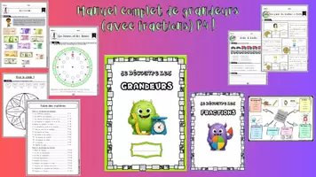 Aperçu - Manuel scolaire - Manuel de grandeurs et fractions P4 - Page de couverture