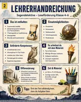 Vorschau - Stundenentwürfe - Deutsch: "Sagendetektive" | Mythen und Sagen | Leseförderung | Materialset Klasse 4, 5, 6 - Seite 1