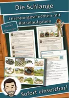 Vorschau - Arbeitsblätter - Die Schlange – Lesespurgeschichte mit Rätselaufgaben (Klasse 7) - Deckblatt