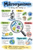 Vorschau - Arbeitsblätter - Lernposter + Arbeitsblatt "Mikroorganismen" + interaktive Lösung & MP3 + Mindmap + Infografik - Deckblatt