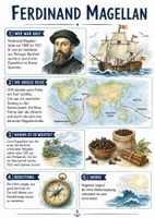Vorschau - Arbeitsblätter - Lernposter + Arbeitsblatt "Ferdinand Magellan" + Onlineübung & MP3 + Mindmap + Infografik - Deckblatt