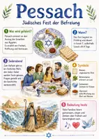 Vorschau - Arbeitsblätter - Lernposter + Arbeitsblatt "Pessach" + Onlineübung & MP3 + Mindmap + Infografik - Deckblatt