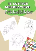 Vorschau - Mal- und Bastelvorlagen - 15 Lustige Meerestiere – Prickelbilder - Deckblatt