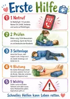 Vorschau - Arbeitsblätter - Lernposter + Arbeitsblatt "Erste Hilfe" + Onlineübung & MP3 + Mindmap + Infografik - Deckblatt