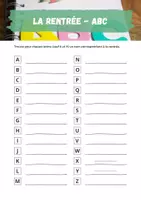 Aperçu - Feuilles d'exercices - La rentrée ⎮ retourner à l'écle - ABC-Rätsel - Page 1