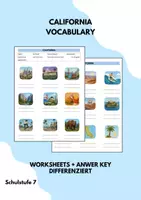 Vorschau - Arbeitsblätter - CALIFORNIA Vocabulary Matching Exercise More 3 Unit 11 - Deckblatt