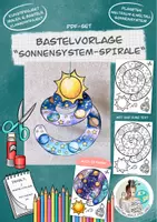 Vorschau - Arbeitsblätter - XXL-Bastelpaket Material-Bundle "Weltraum" / Mobiles Girlande Zuordnungsspiel Merkheft - Seite 1