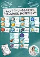 Vorschau - Arbeitsblätter - Zuordnungsspiel "Weltraum" / Lernspiel Himmelskörper - Deckblatt
