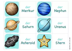 Vorschau - Arbeitsblätter - Zuordnungsspiel "Weltraum" / Lernspiel Himmelskörper - Seite 2