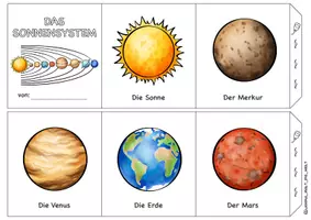Vorschau - Arbeitsblätter - Leporello "Sonnensystem" / DIY Merkheft Planeten - Seite 1