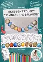 Vorschau - Mal- und Bastelvorlagen - Bastelvorlage Klassenprojekt "Planeten-Girlande" / Weltraum - Deckblatt