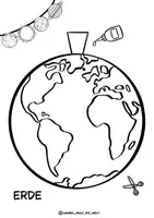 Vorschau - Mal- und Bastelvorlagen - Bastelvorlage Klassenprojekt "Planeten-Girlande" / Weltraum - Seite 1