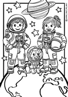 Vorschau - Spiele - Ausmalbilder "Weltraum" / Malvorlagen Weltall Raumfahrt - Seite 2