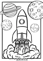 Vorschau - Spiele - Ausmalbilder "Weltraum" / Malvorlagen Weltall Raumfahrt - Seite 3