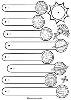Vorschau - Mal- und Bastelvorlagen - Bastelvorlage "Sonnensystem-Fächer" / Merkhilfe Planeten - Seite 1