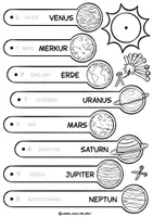 Vorschau - Mal- und Bastelvorlagen - Bastelvorlage "Sonnensystem-Fächer" / Merkhilfe Planeten - Seite 3