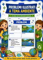anteprima - Esercizi - Problemi illustrati classe prima a tema ambiente - Pagina di copertina