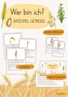 Vorschau - Stationenlernen - Wer bin ich? | Ratespiel Getreide | Getreidesorten | Zusatz - Deckblatt