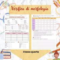 anteprima - Esercizi - Verifica di Morfologia (Nomi,Articoli,Preposizioni,Analisi) - Pagina di copertina