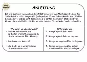 Vorschau - Arbeitsblätter - ZR20 - Mengen und Zahlen (Montessori) - Seite 1
