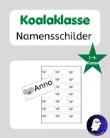 Vorschau - Poster - Koalaklasse Namensschilder Sticker Grundschule - Deckblatt