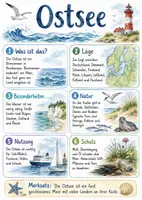 Vorschau - Arbeitsblätter - Lernposter + Arbeitsblatt "Ostsee" + Onlineübung & MP3 + Mindmap + Infografiken - Deckblatt