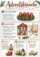 Vorschau - Arbeitsblätter - Lernposter + Arbeitsblätter zum Thema "Adventsbräuche" + Lösung & MP3 + Mindmap + Infografik - Deckblatt