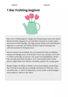 Vorschau - Arbeitsblätter - Kostenlos: Lesetraining Jahreszeiten – Leseverständnis Klasse 4 - Seite 1