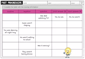 Vorschau - Arbeitsblätter - PAST PROGRESSIVE - Forming Sentences (Worksheet) - Seite 1