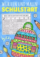 Vorschau - Mal- und Bastelvorlagen - Würfeln & Malen - Würfel dein Schulstart Kunstwerk 🎲 - Deckblatt