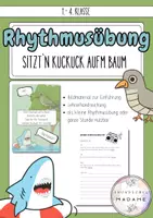 Vorschau - Arbeitsblätter - Rhythmusübung // Sitzt´n Kuckuck aufm Baum // 1.-4. Klasse - Deckblatt