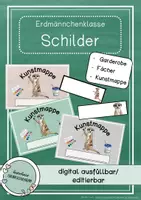 Vorschau - Anderer Materialtyp - Erdmännchenklasse - Schilder für Garderobe, Fächer, Ordner & Kunstmappe - Deckblatt