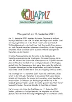 Vorschau - Text - "Was geschah am 11. September 2001?" / QUAPPIZ - Deckblatt