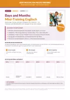 Vorschau - Unterrichtsreihen - Days and Months – Mini-Training Englisch - Deckblatt