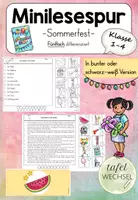 Vorschau - Arbeitsblätter - Minilesespur: Sommerfest (Kl.1-4) - Deckblatt