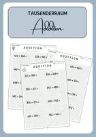 Vorschau - Arbeitsblätter - Tausenderraum Addition Arbeitsblätter - Deckblatt