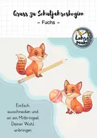 Vorschau - Bildkarten - Gruß zum Schuljahresbeginn 🦊🏫 - Deckblatt