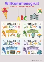 Vorschau - Bildkarten - Willkommensgruß Schuljahresanfang - Deckblatt