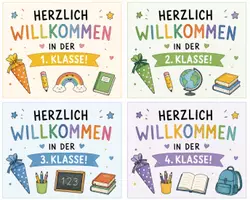 Vorschau - Bildkarten - Willkommensgruß Schuljahresanfang - Seite 1