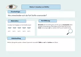 Vorschau - Stationenlernen - Stoffeigenschaften Klasse 7/8 – 7 Schülerexperimente im Stationenlernen | Protokolle + Lösungen - Seite 1