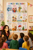 anteprima - Materiale di supporto/inclusione - I MESI DELL'ANNO CARTELLONE CLASSE 1^ - Pagina di copertina