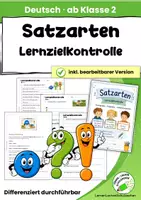 Vorschau - Arbeitsblätter - Satzarten-Materialpaket | Aussagesatz, Fragesatz & Aufforderungssatz | Deutsch Klasse 2 | 100+ Seiten - Seite 1