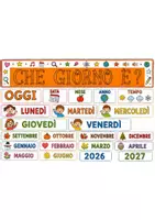anteprima - Materiale di supporto/inclusione - CARTELLONE "CHE GIORNO È?" 2026-2027 | Calendario + Orario - Pagina 1